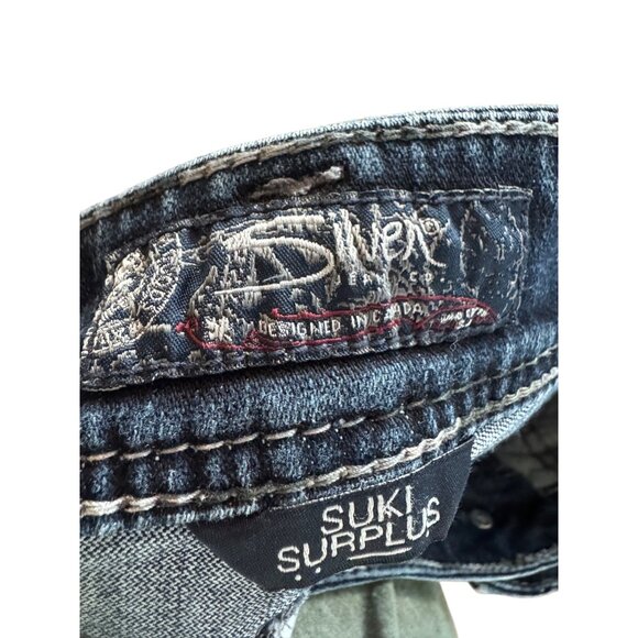 Silver Jeans Co. Suki Surplus Bootcut Jeans W29/L32 Distressed Design Dark Wash - Picture 5 of 7
